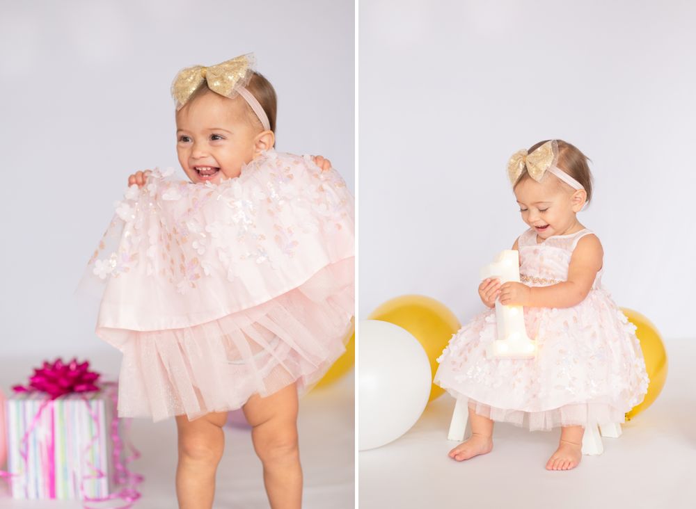 1st Birthday Studio Session with natural light by Bartlesville Photographer Kristi Bray