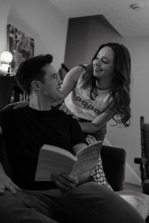 Black & White in-home couples session in Charlottesville, VA.