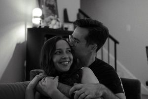 Black & White in-home couples session in Charlottesville, VA.