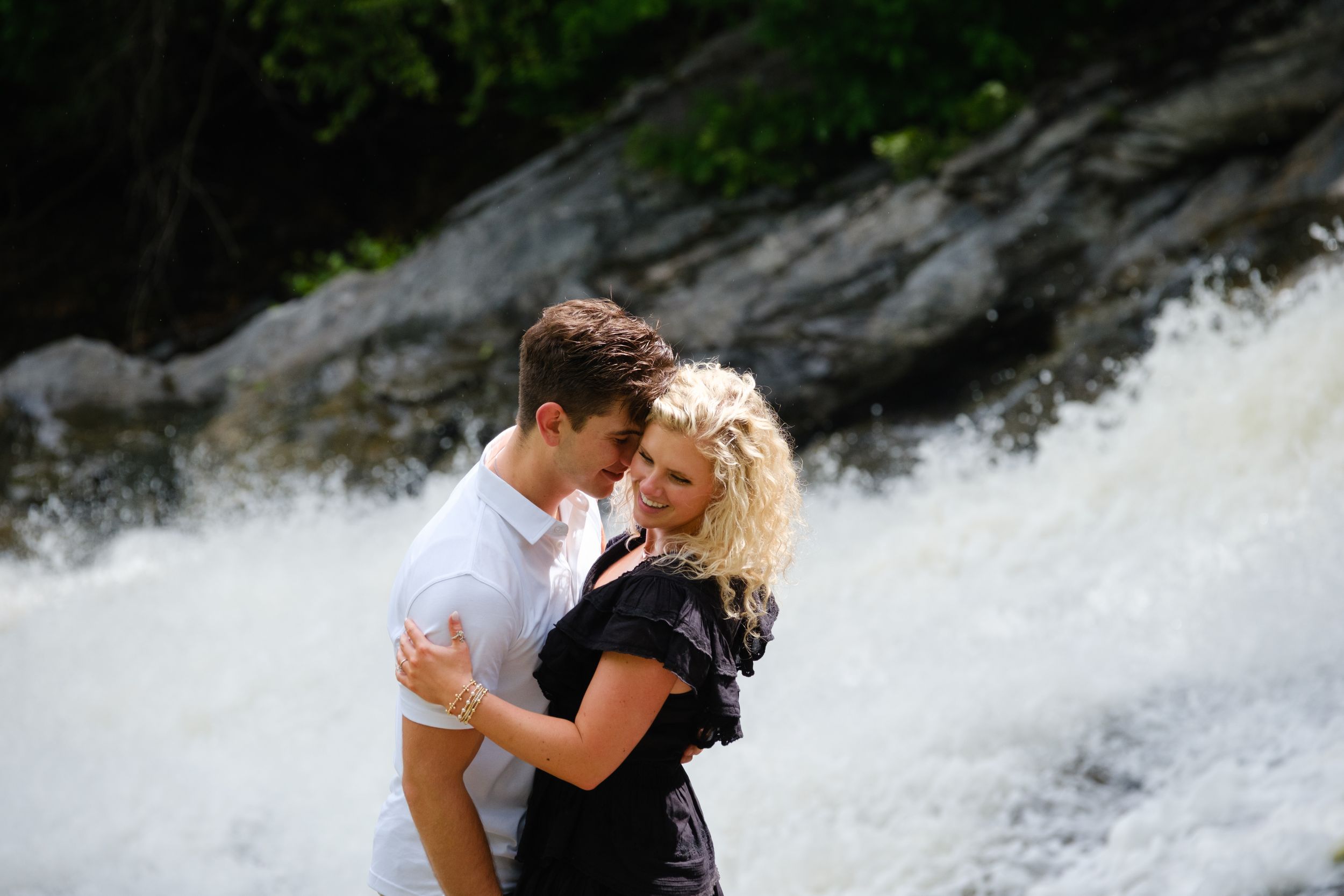 Waterfall engagement portraits in the Blue Ridge Mountains of North Carolina
