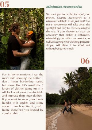 Couple embracing in a tropical forest and walking along a North Shore Oahu beach during a Hawaii couples photography session.