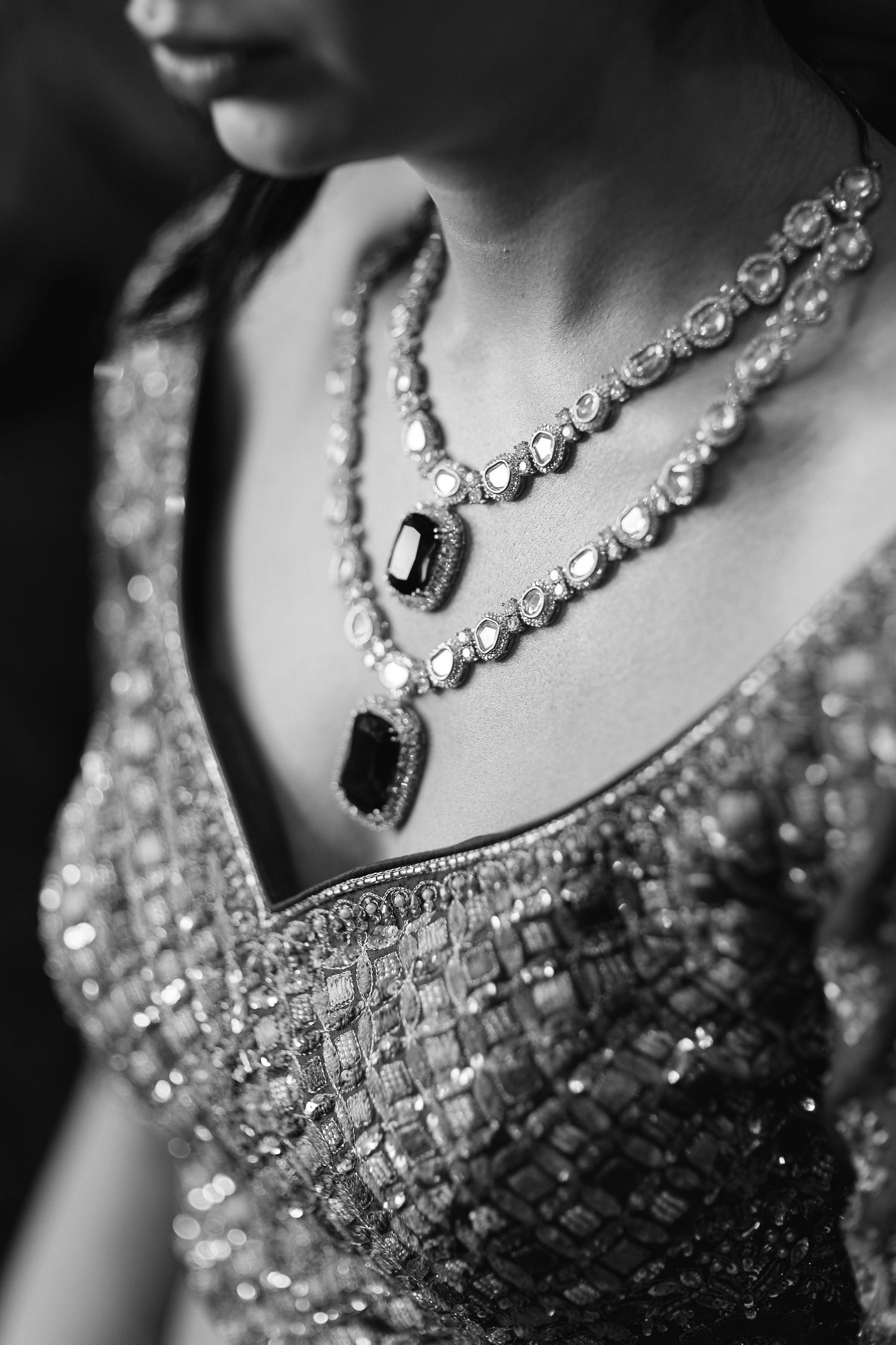 Hindu bride's necklace closeup