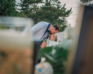 Groom portrait during an intimate at-home wedding celebration in Copiague, NY