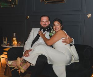 Newlywed couple celebrating their wedding at The Coffee Grind in Massapequa, NY