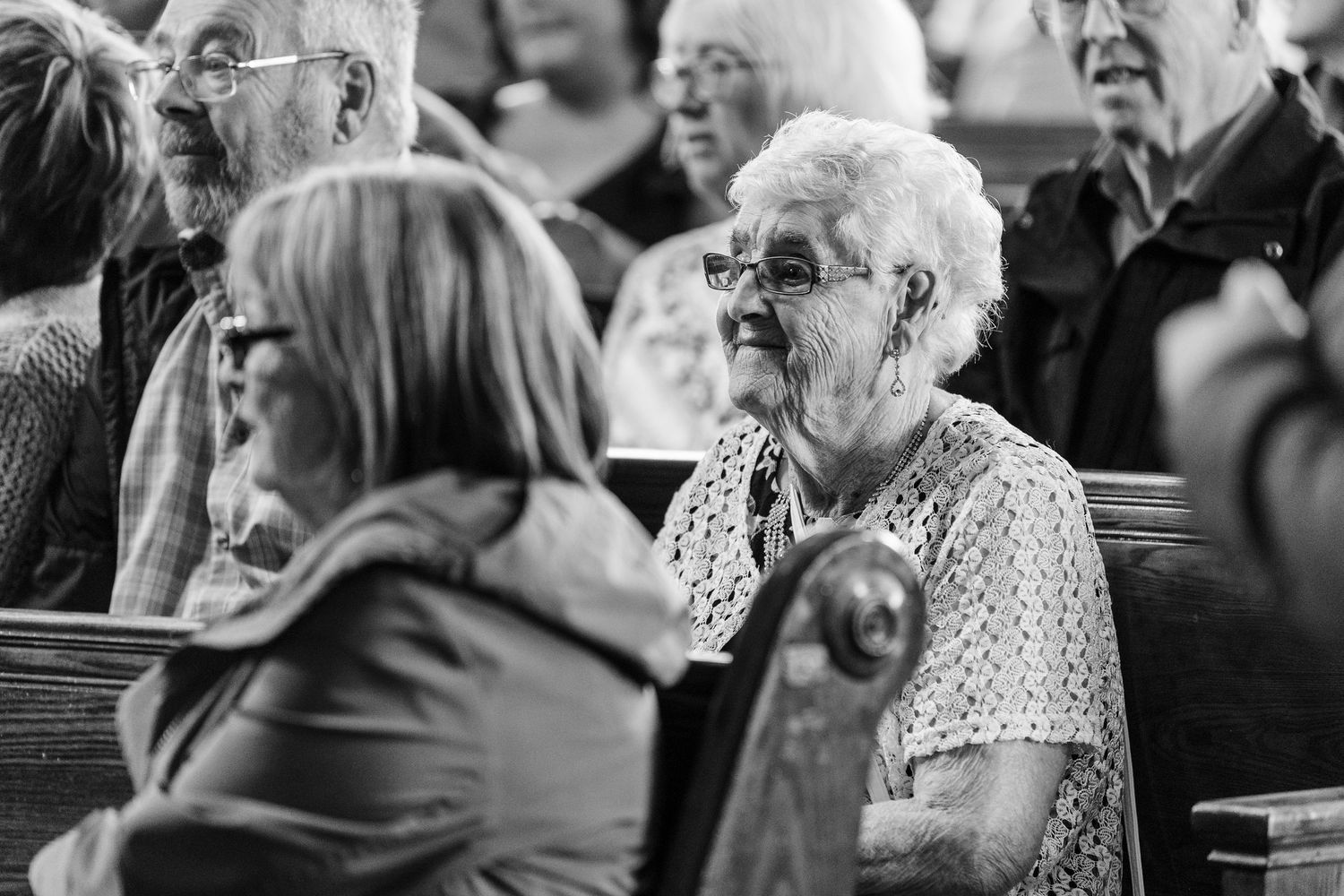 A heartwarming montage of elderly people sharing tender moments in black and white photography.
