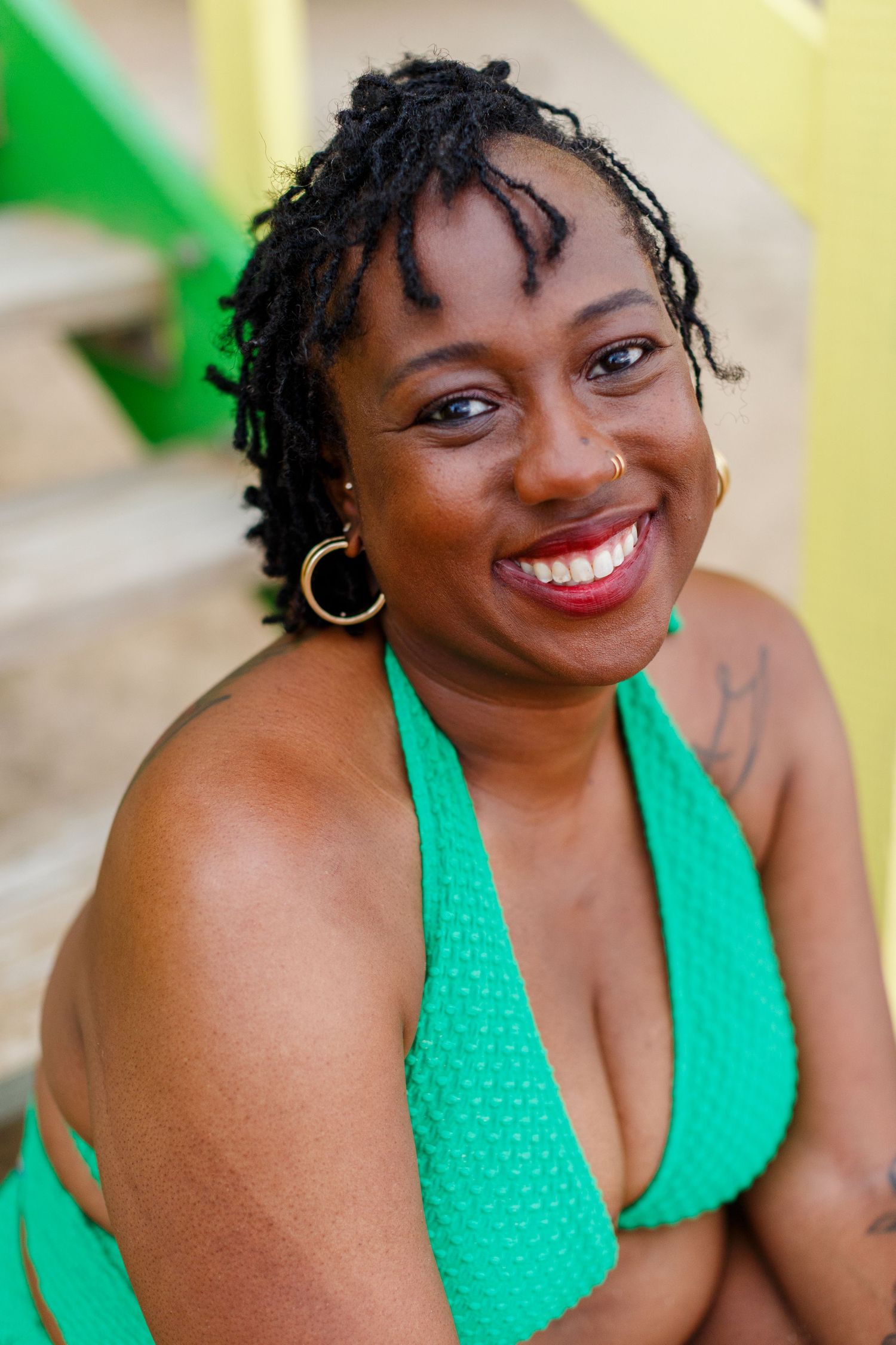 Portrait of a woman at the beach in Luquillo, Puerto Rico.