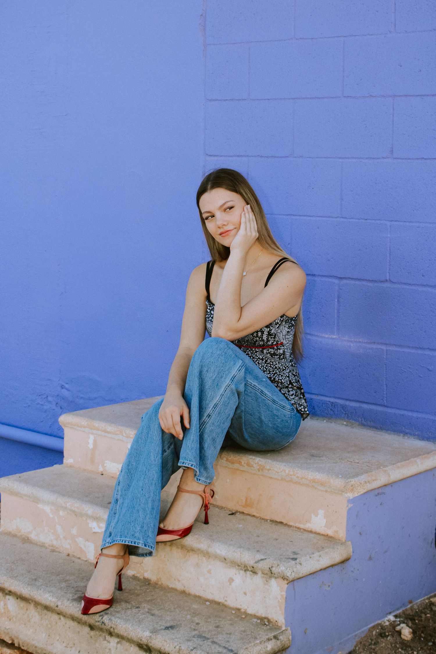 Oklahoma Senior Strikes A Pose for Senior Portraits Near Paseo Pottery