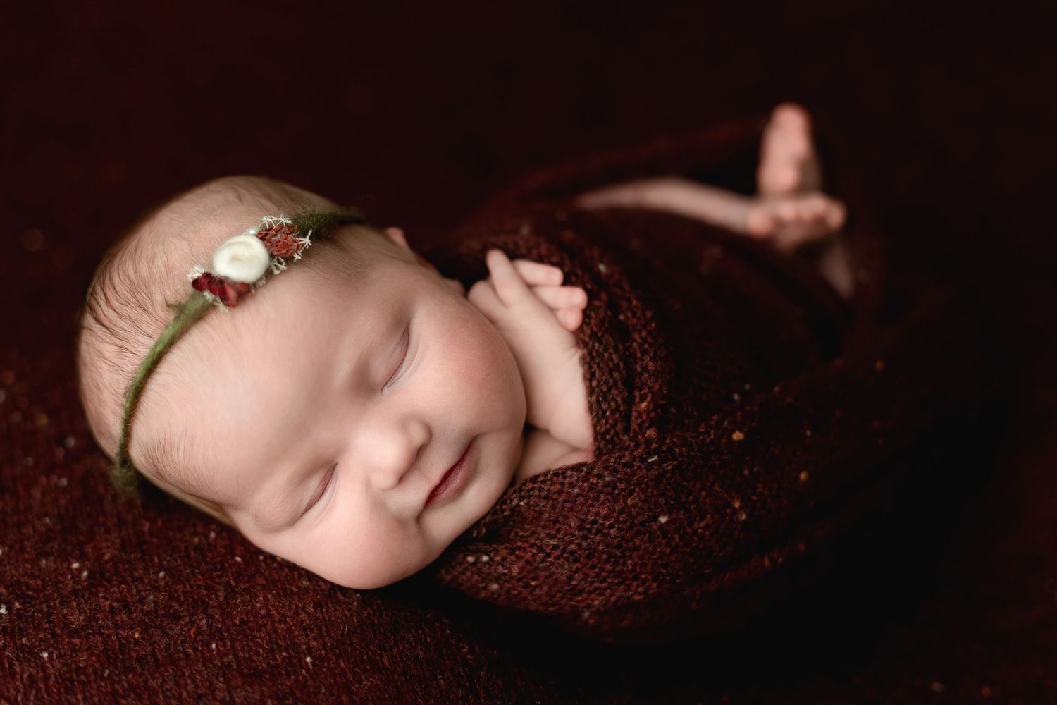 Newborn girl in red for Christmas. Greenville SC newborn photographer, Easley, SC newborn photographer, Upstate newborn photographer