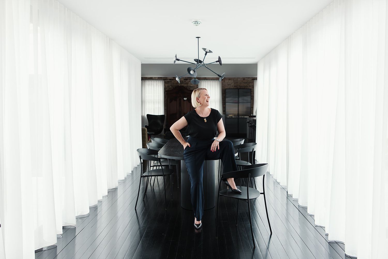 CEO photo on her elegant office