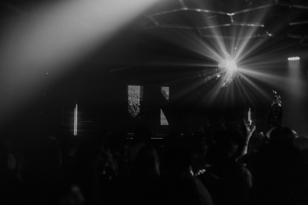 Dramatic flare lighting in a club