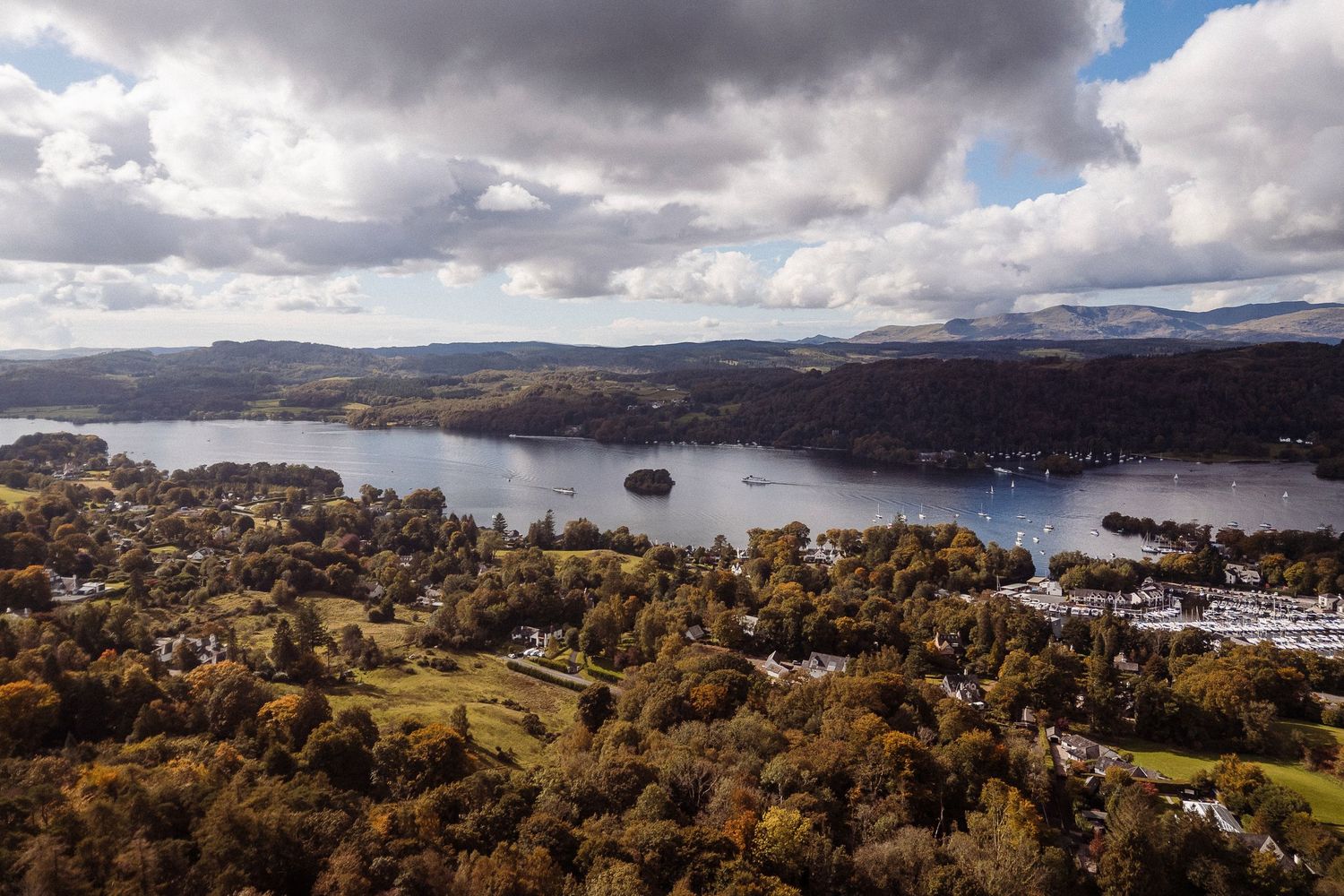 Aerial Photo showing Lake Windermere from Linthwaite House