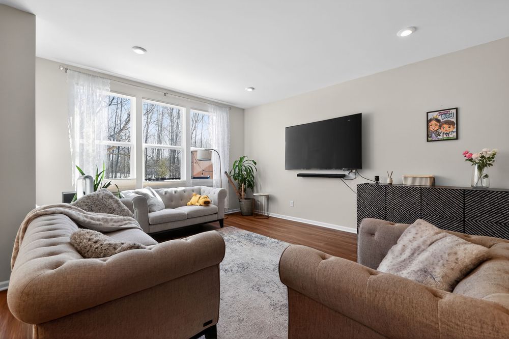 Professional real estate photography of a living room in Ann Arbor, Michigan