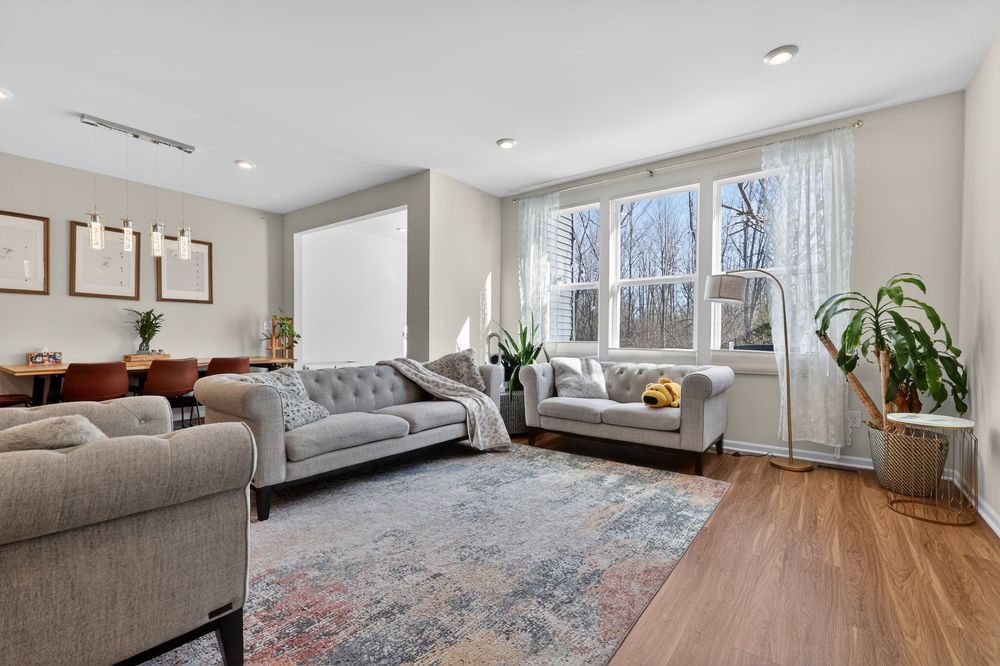 Professional real estate photography of a living room in Ann Arbor, Michigan