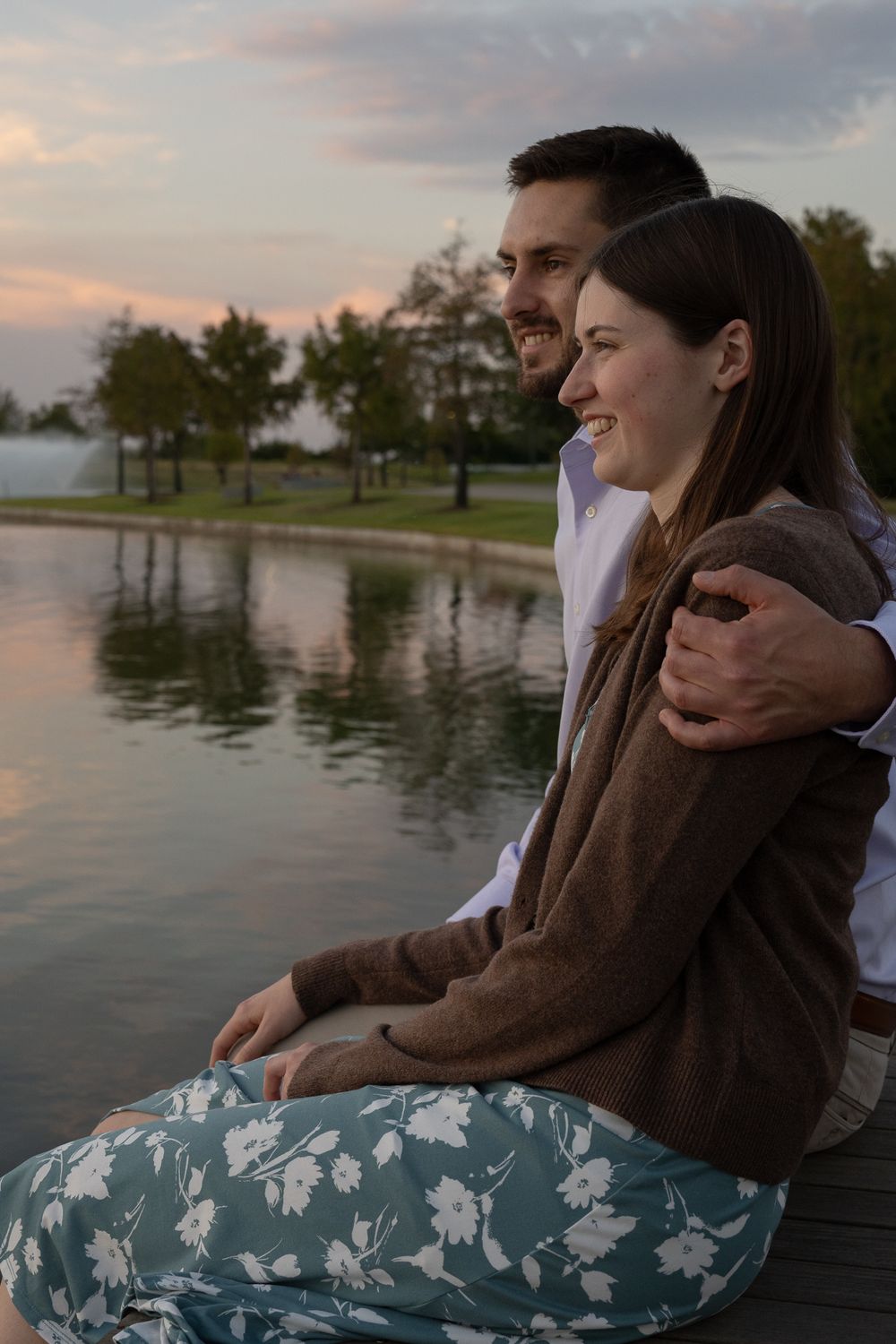 couple sitting together and enjoying each other's company