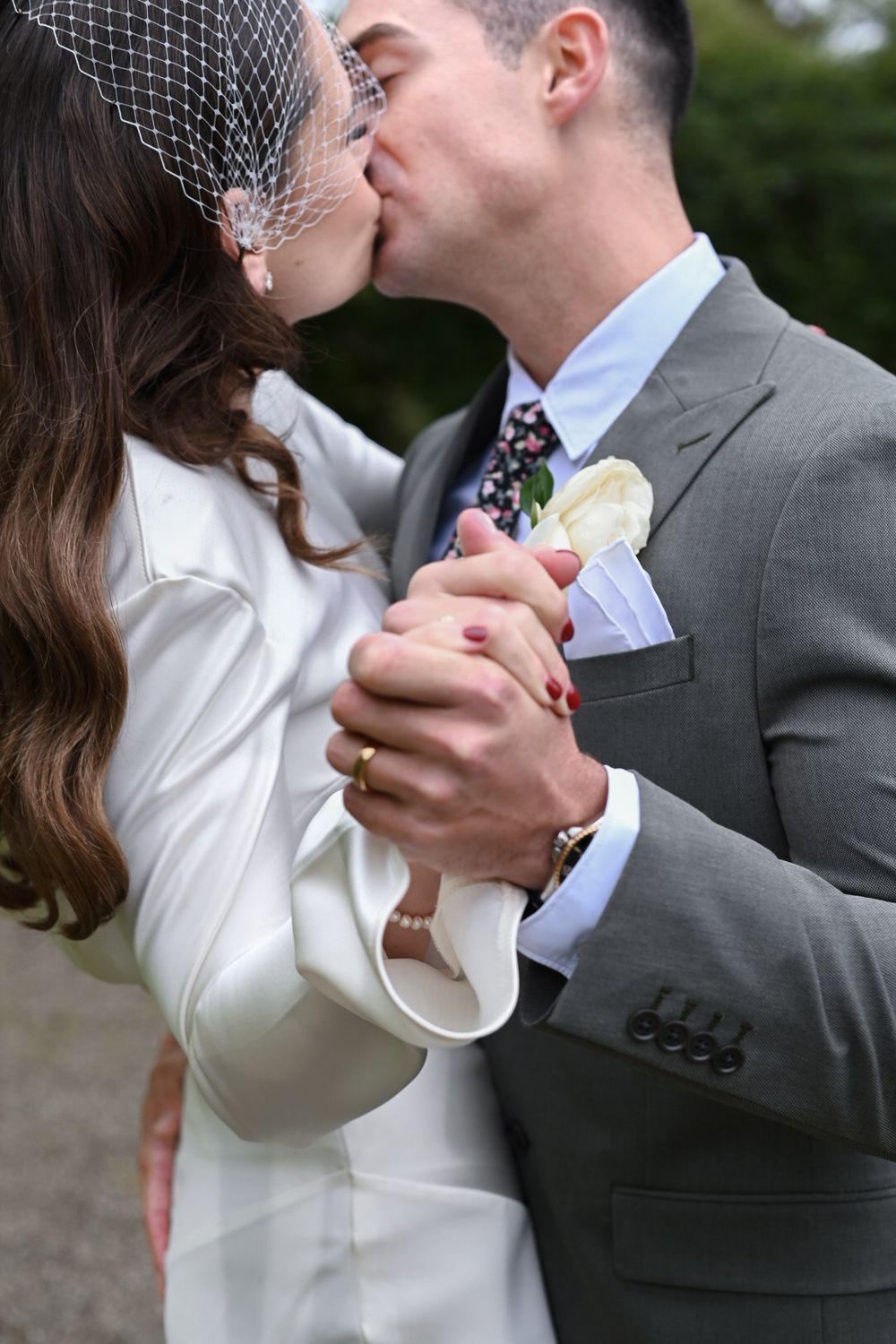 married American couple dancing and kissing at their elopement wedding in Ireland