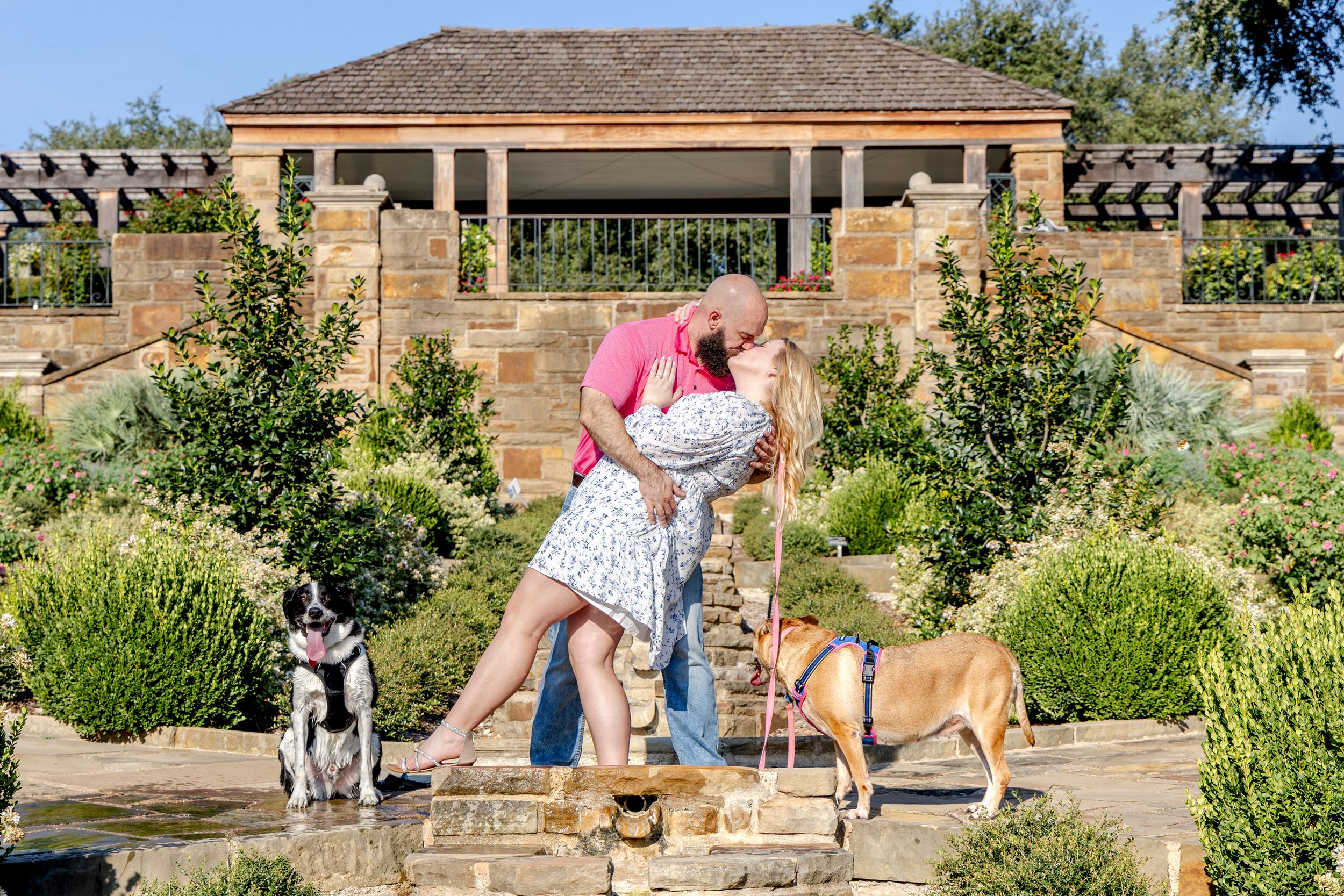 Floral engagement ring photo taken by Austin proposal photographer