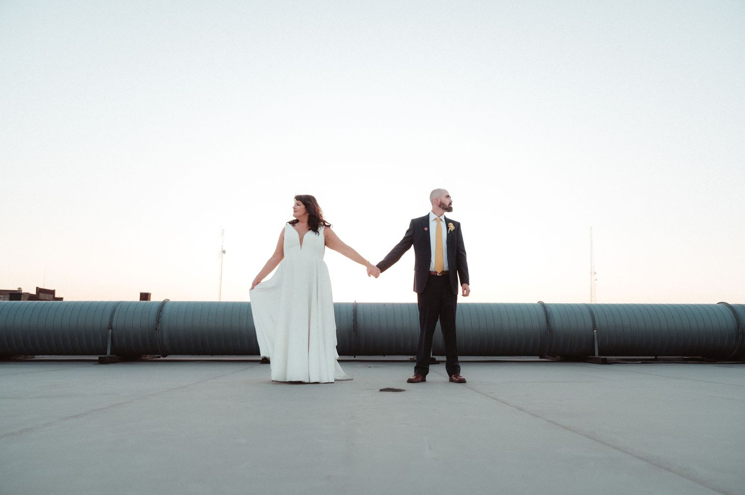 Picture of wedding couple at BASH venue in downtown Des Moines Iowa