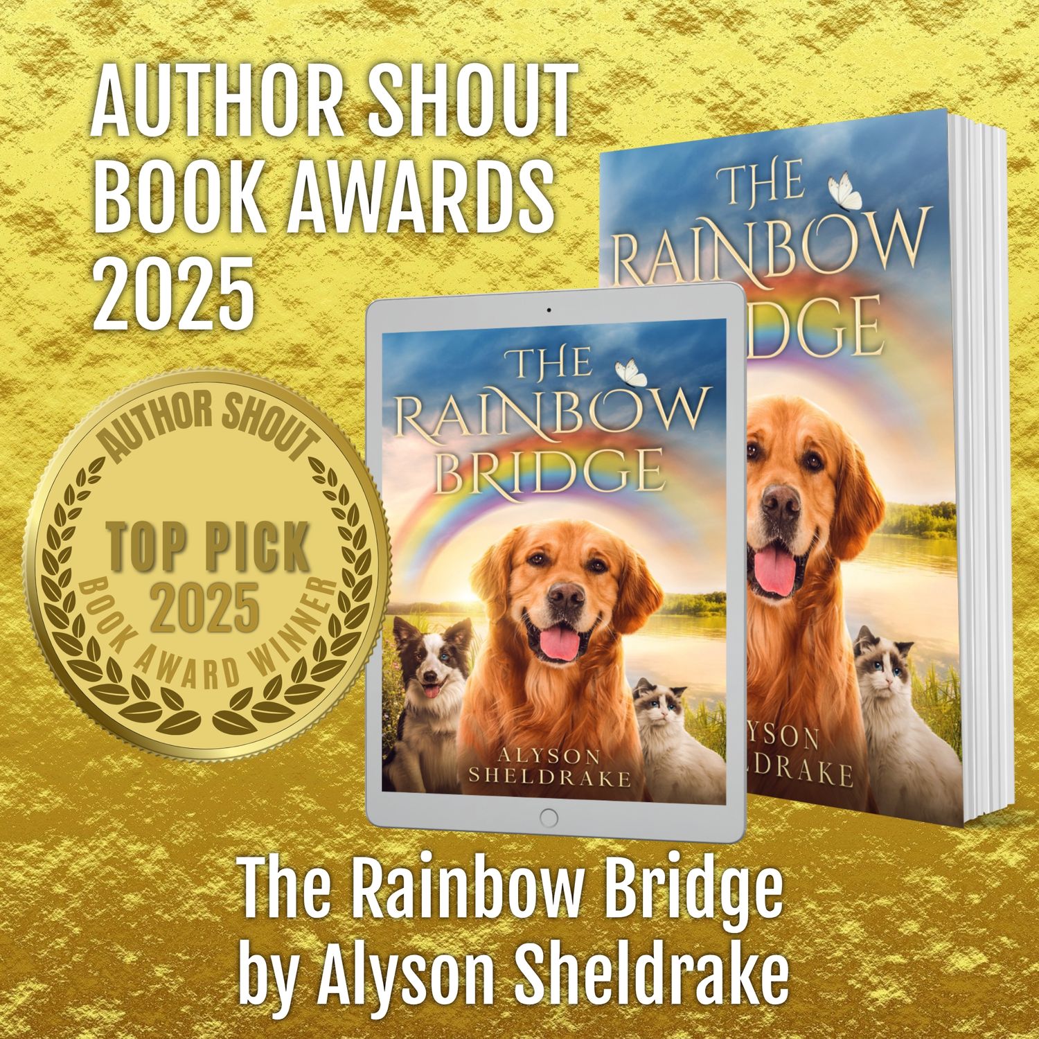 The Rainbow Bridge by Alyson Sheldrake wins Author Shout Book Awards 2025 Top Pick.