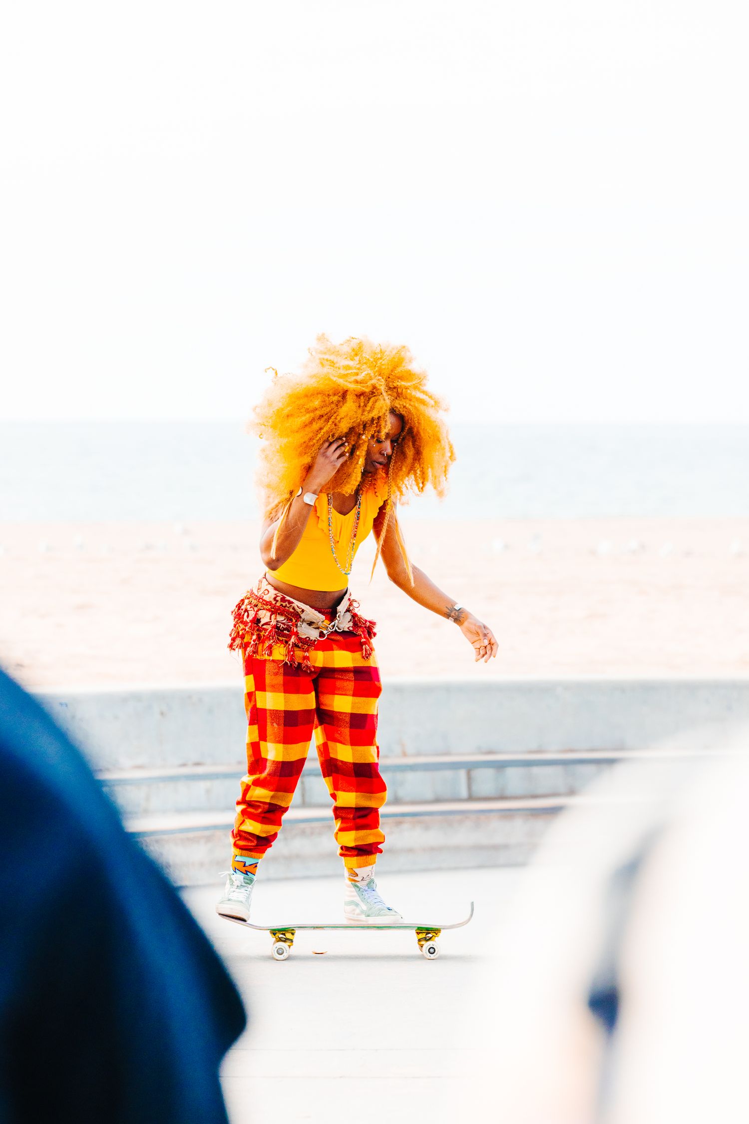 Skateboarding woman