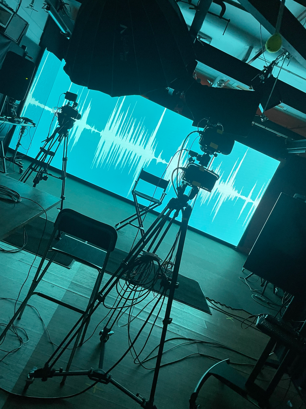 Small break during Nina Simone documentary "Mississippi Godamn!" being shot in from of Summit 68’s virtual studio using a 20’x8’LED wall.
