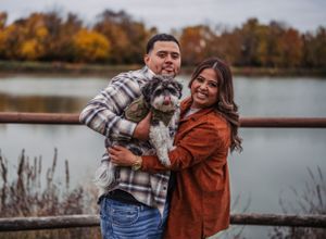 couple with dog family portraits couple portraits candid