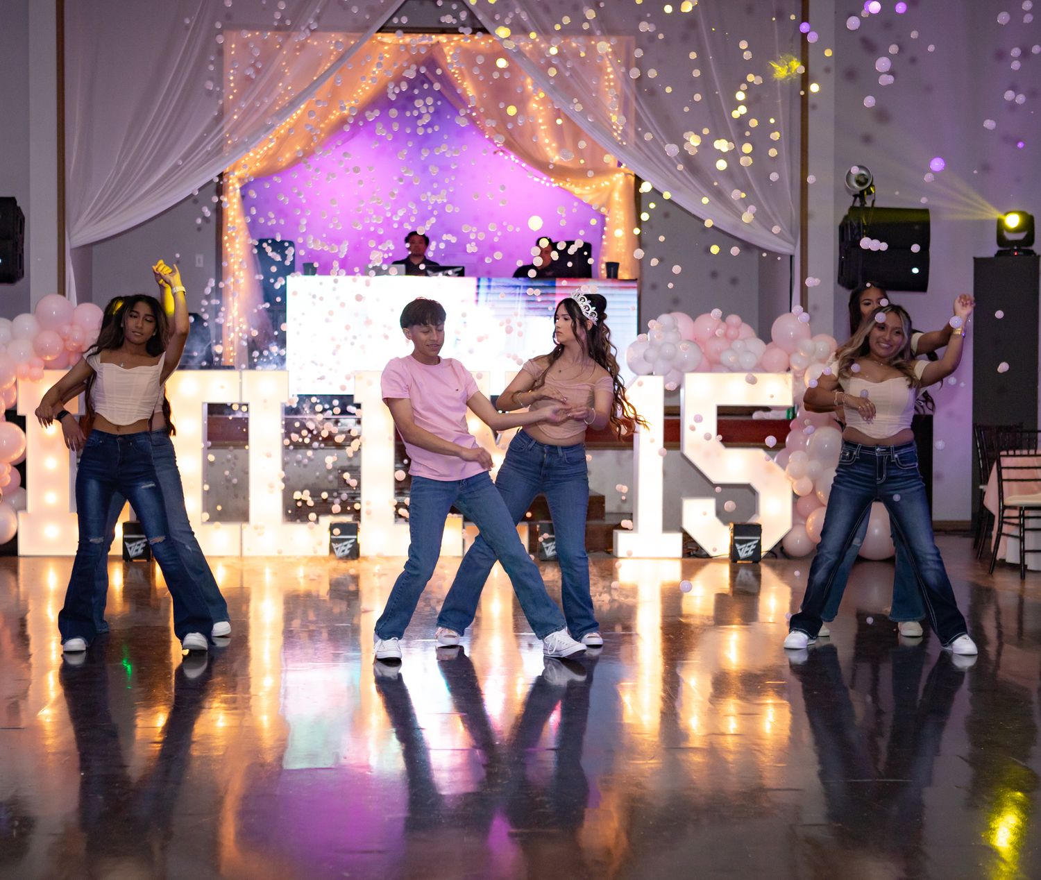 Quinceanera doing her suprise dance