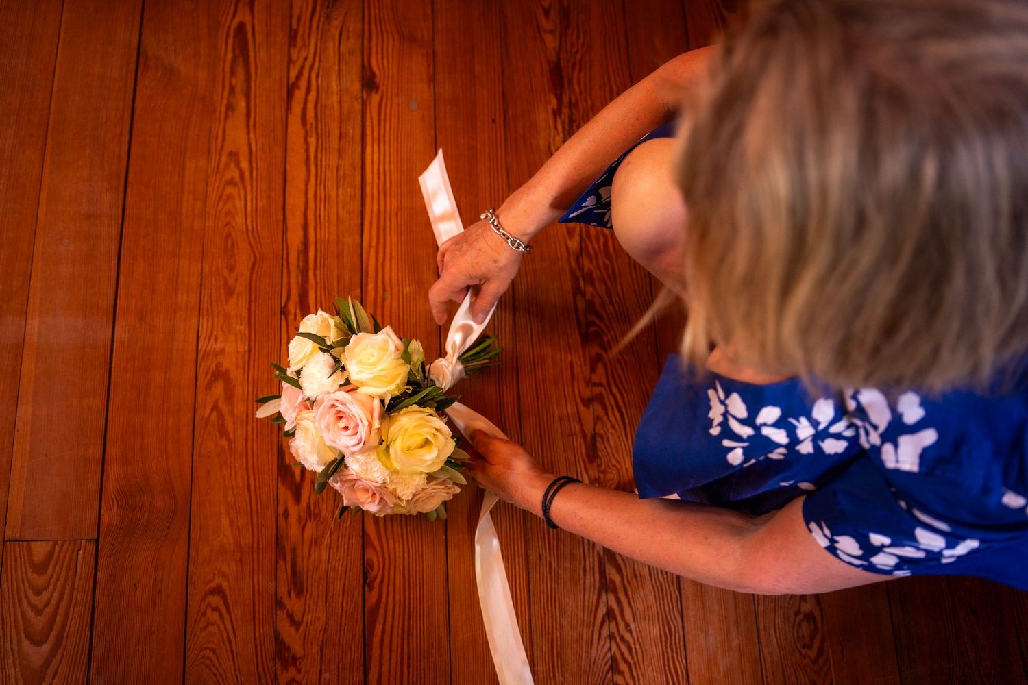 Un bouquet de marié vue de haut
