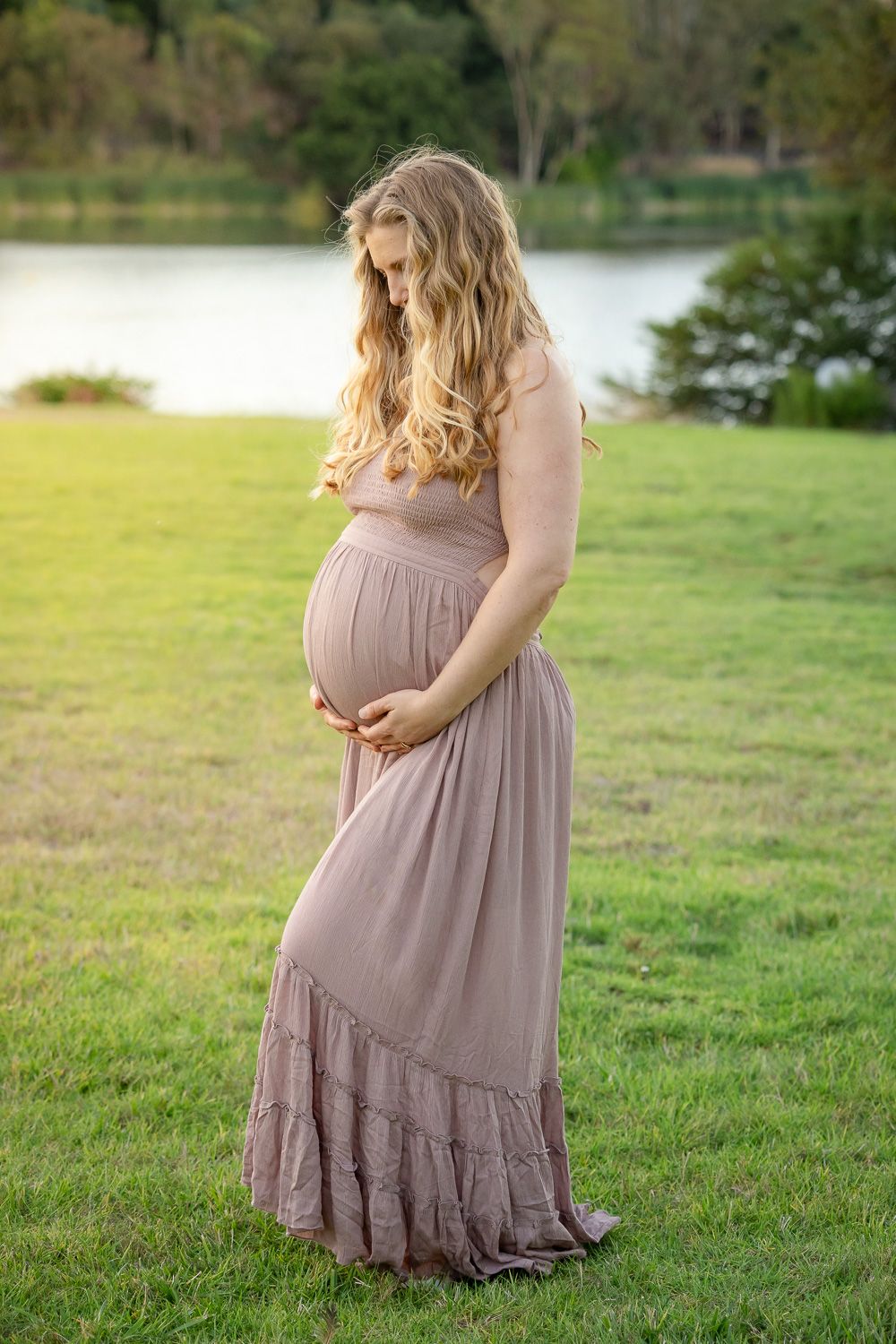 Cindy Tucey Photography photographs a maternity photoshoot of a beautiful pregnant woman in Los Gatos during golden hour