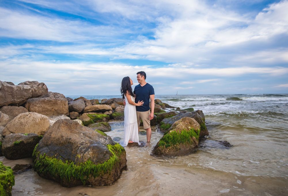 Couple in love Beach photography Orange Beach Alabama photo Engagment session emotion relationship feel the love blue skies sunset photo