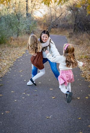 a mom and kids