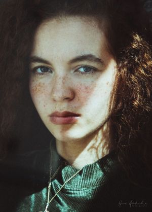 Portrait of a woman, Natural light. Portrait Photography session. Outdoor photography