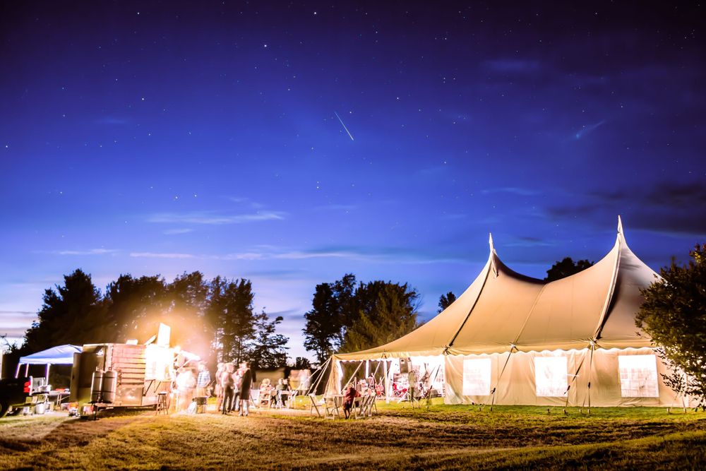 wedding tent in Vermont field