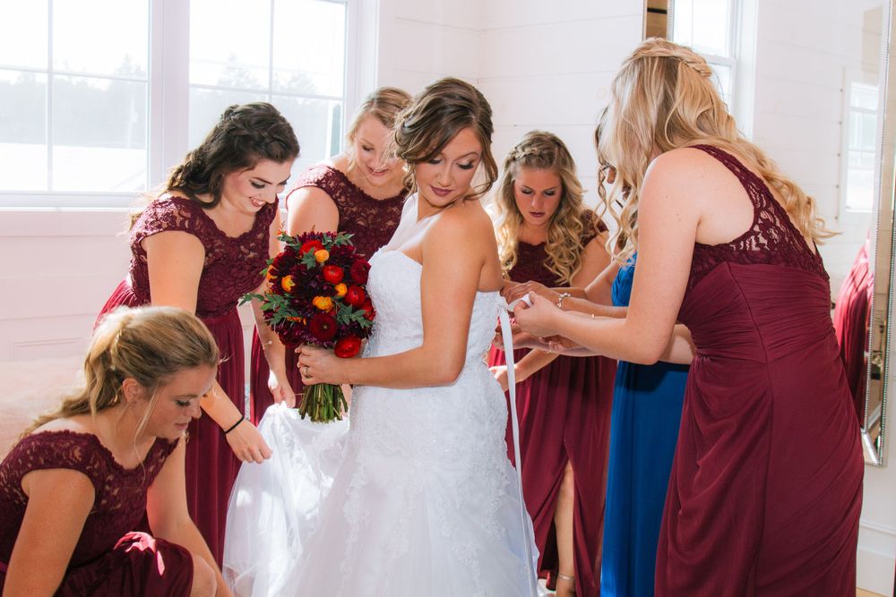 Wedding in Vermont and bridesmaids