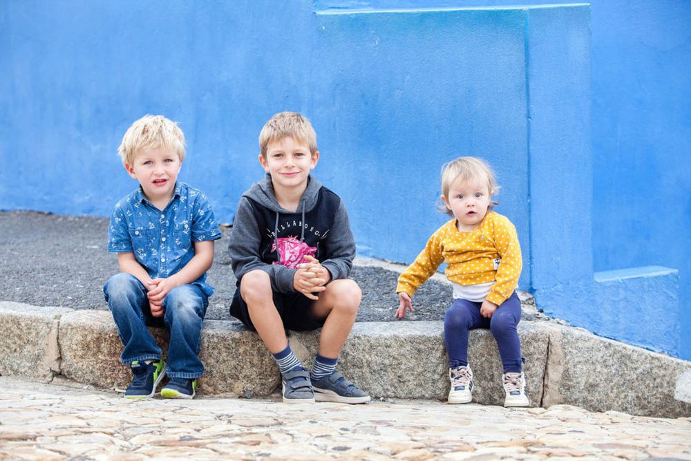 brothers staring into the camera during photoshoot