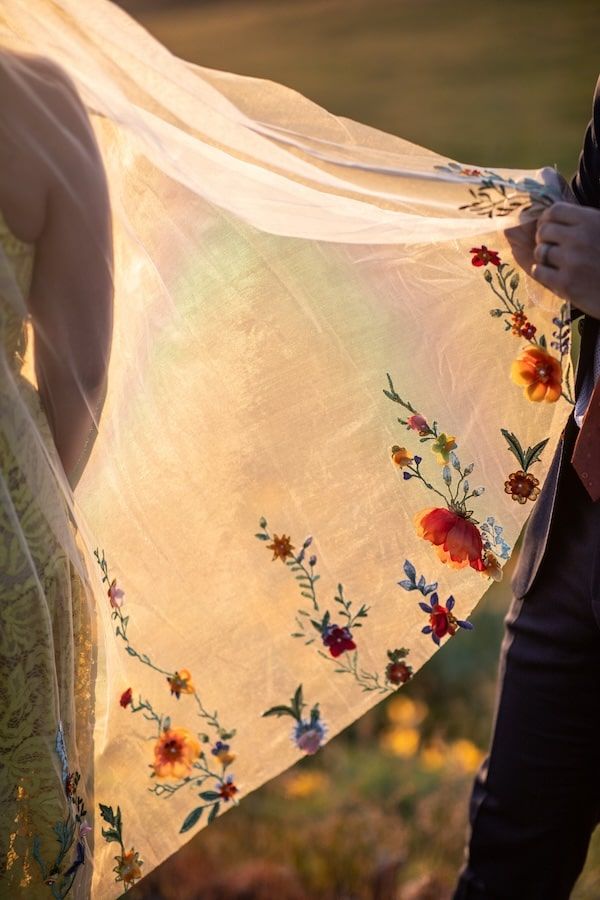bridal veil with flowers