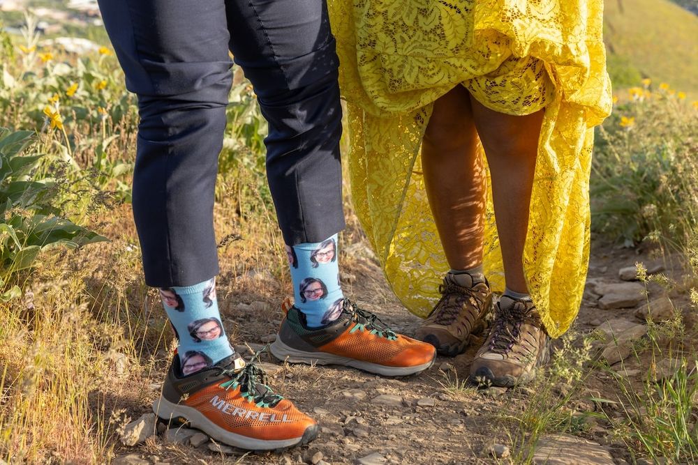 colorful elopement dress