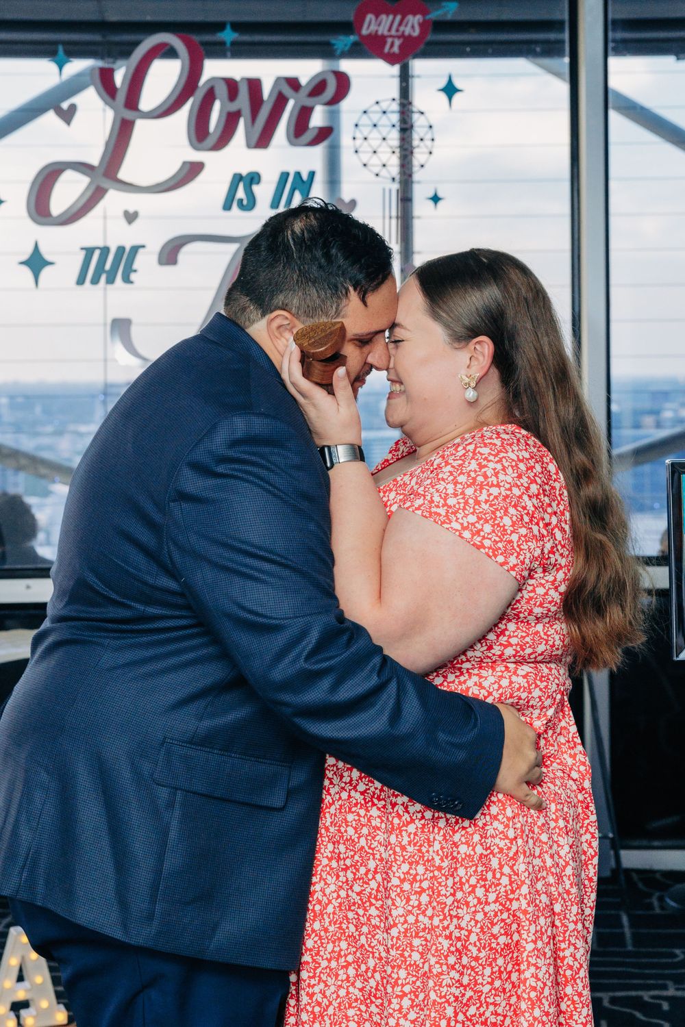 Reunion Tower Surprise Proposal Dallas, Texas captured by My One Sweet Rose Photo Dallas Proposal Photographer
