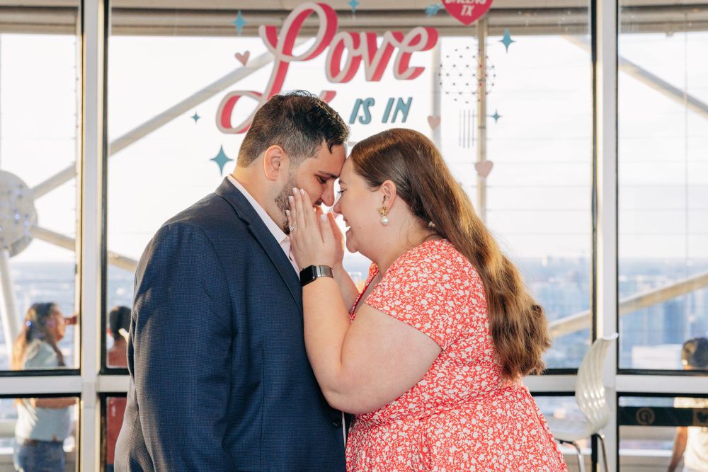 Reunion Tower Surprise Proposal Dallas, Texas captured by My One Sweet Rose Photo Dallas Proposal Photographer