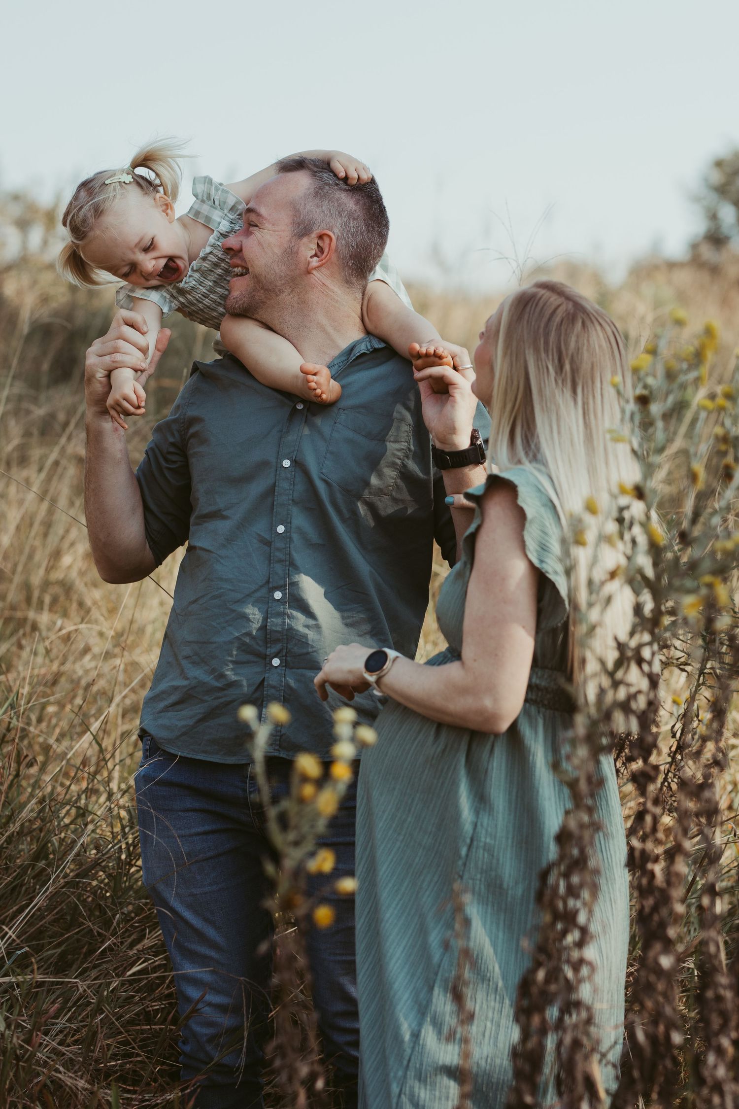 family in grass