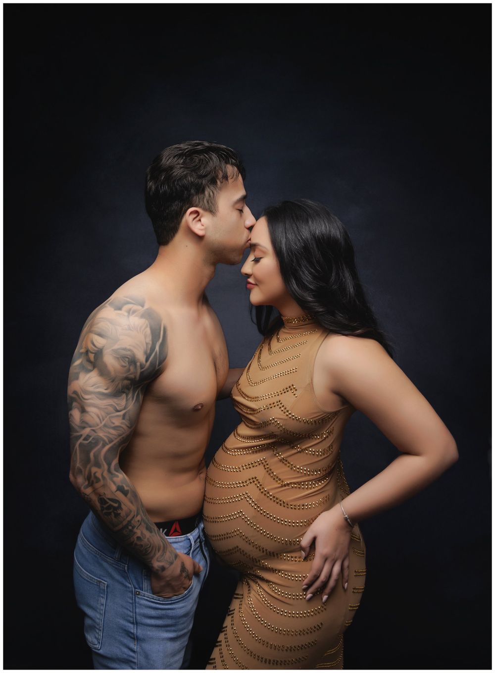 Romantic Austin maternity couple portrait