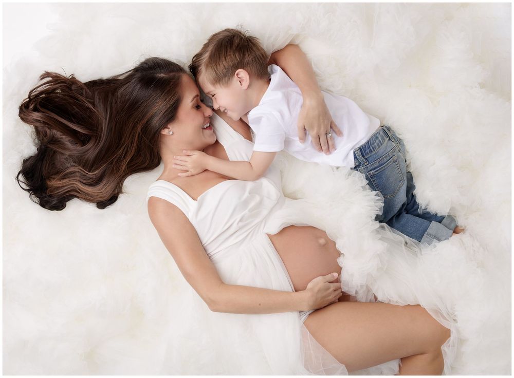 Soft Austin motherhood studio portrait
