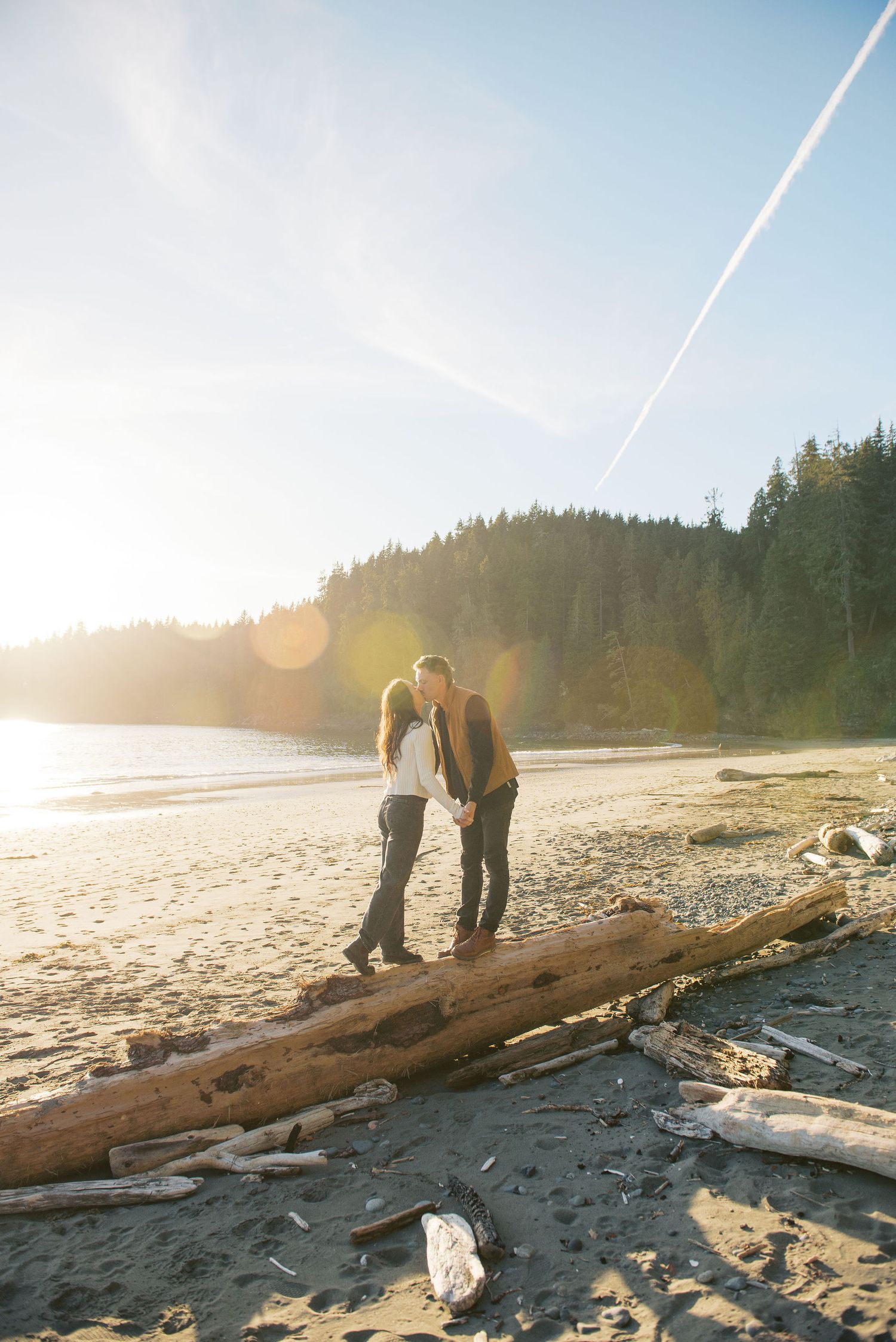 Vancouver Island engagement photographer. Sooke. Mystic Beach. Film. Documentary. Candid. Elopement. Wedding. outdoor
