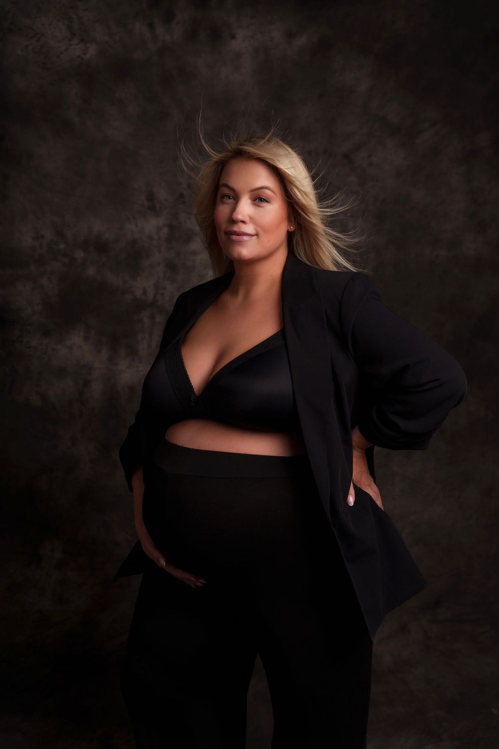 Professional studio maternity portrait.