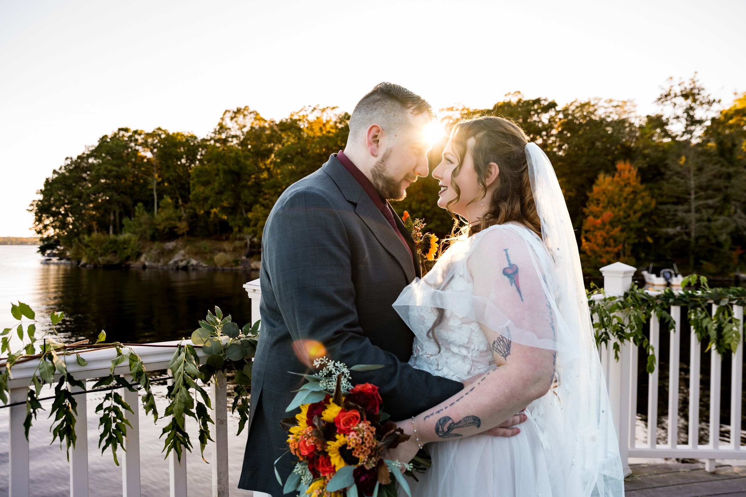 Bride and groom sunset photos Sussex County, New Jersey