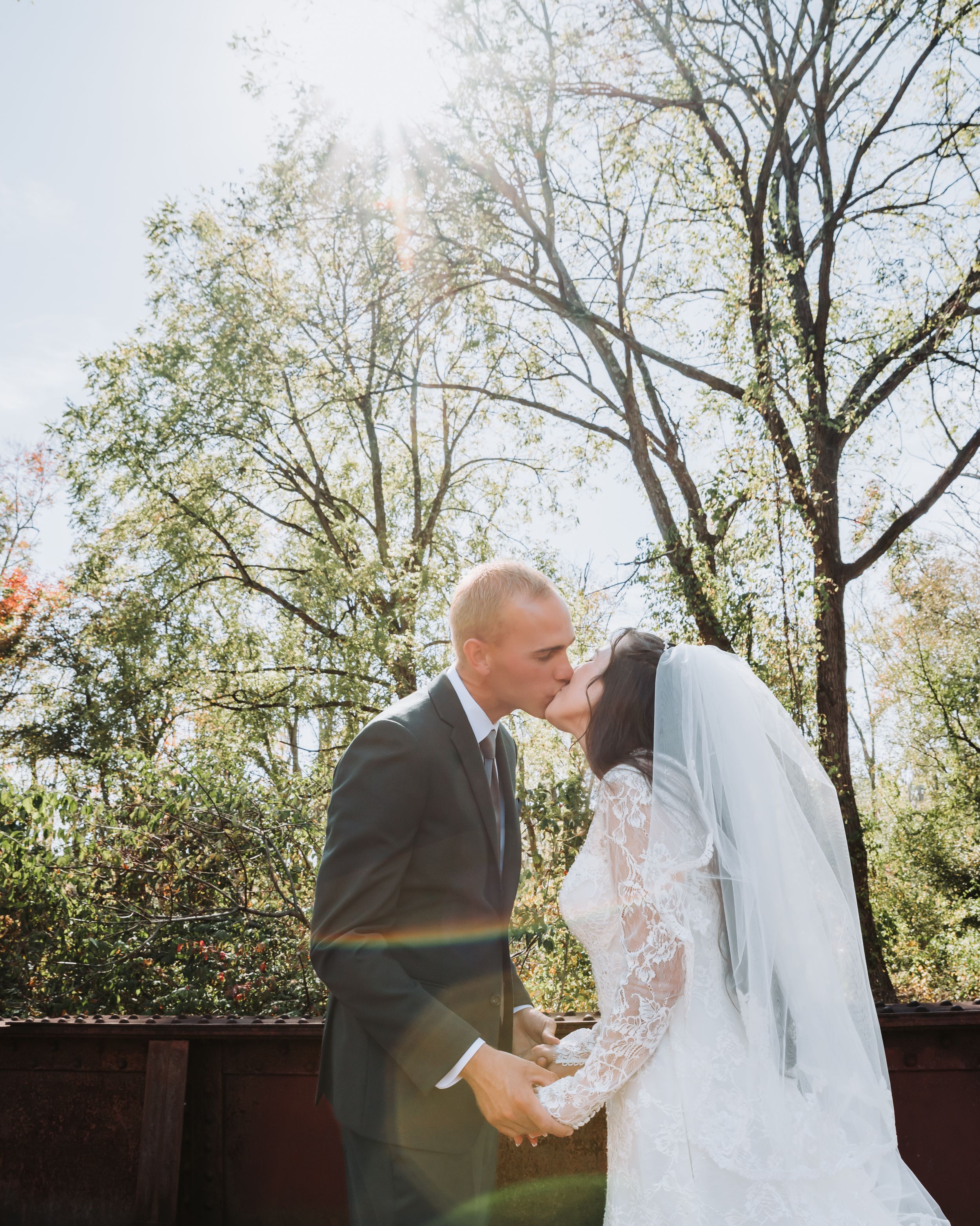 Park first look in of the Bride and Groom in Sussex County New Jersey