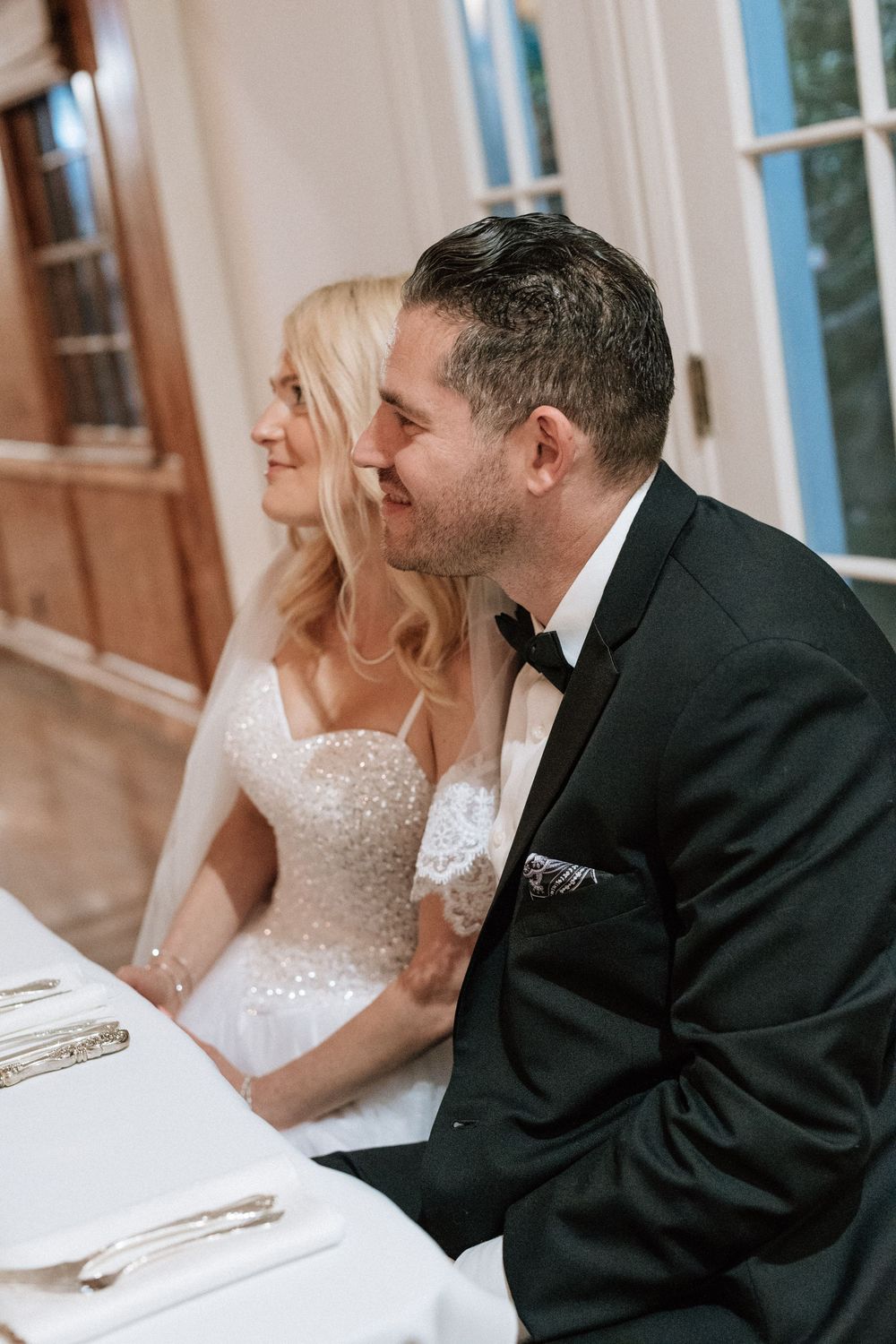 Bride and groom at candid documentary wedding in Santa Barbara