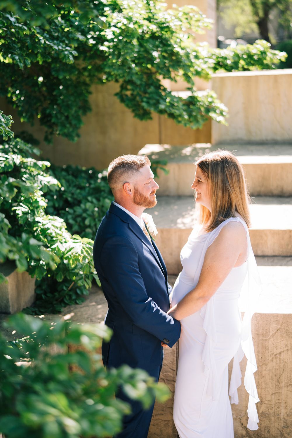 Wedding portraits at Lincoln Landing in Lockport, Illinois.