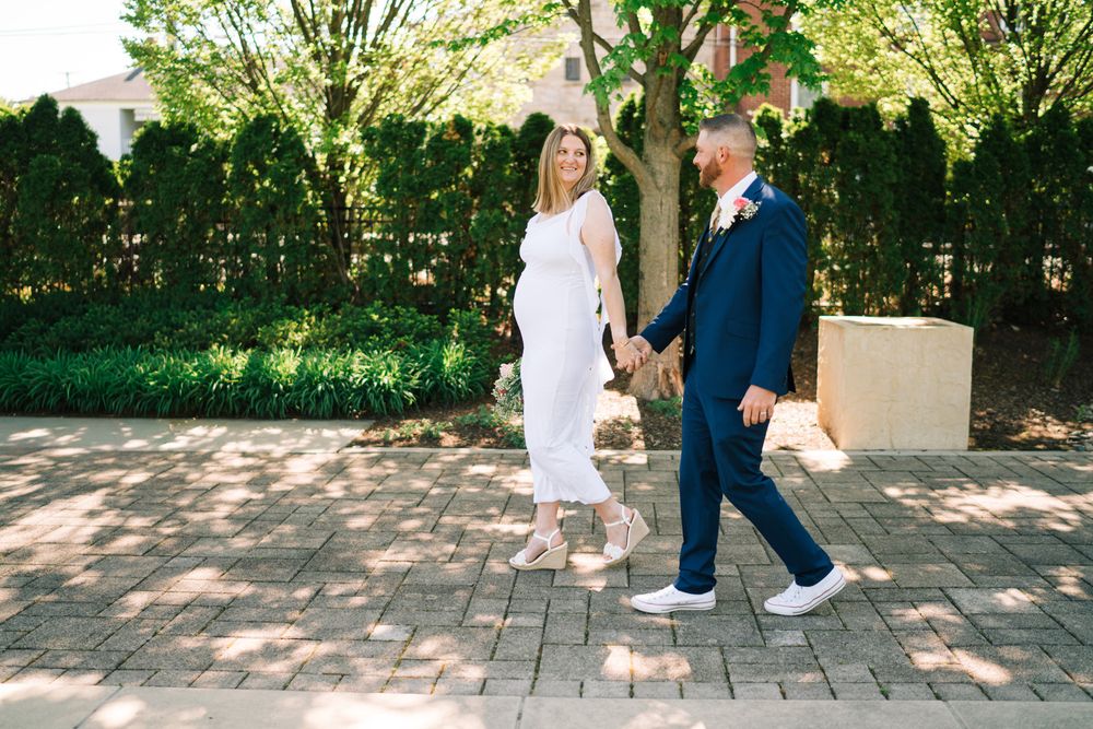 Wedding portraits at Lincoln Landing in Lockport, Illinois.