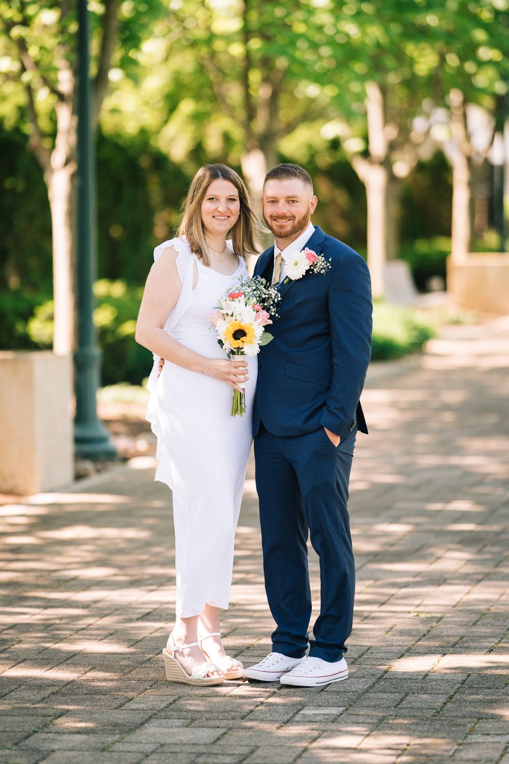 Wedding portraits at Lincoln Landing in Lockport, Illinois.
