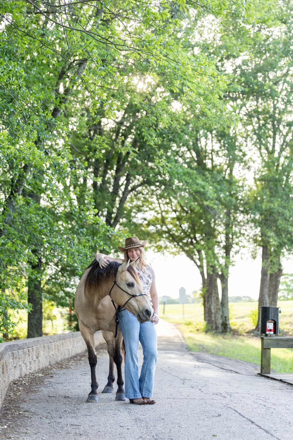 equestrian senior portraits at sunset, Mineola Nature Preserve